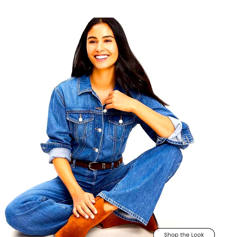 LOFT Vintage Blue Denim Jumpsuit